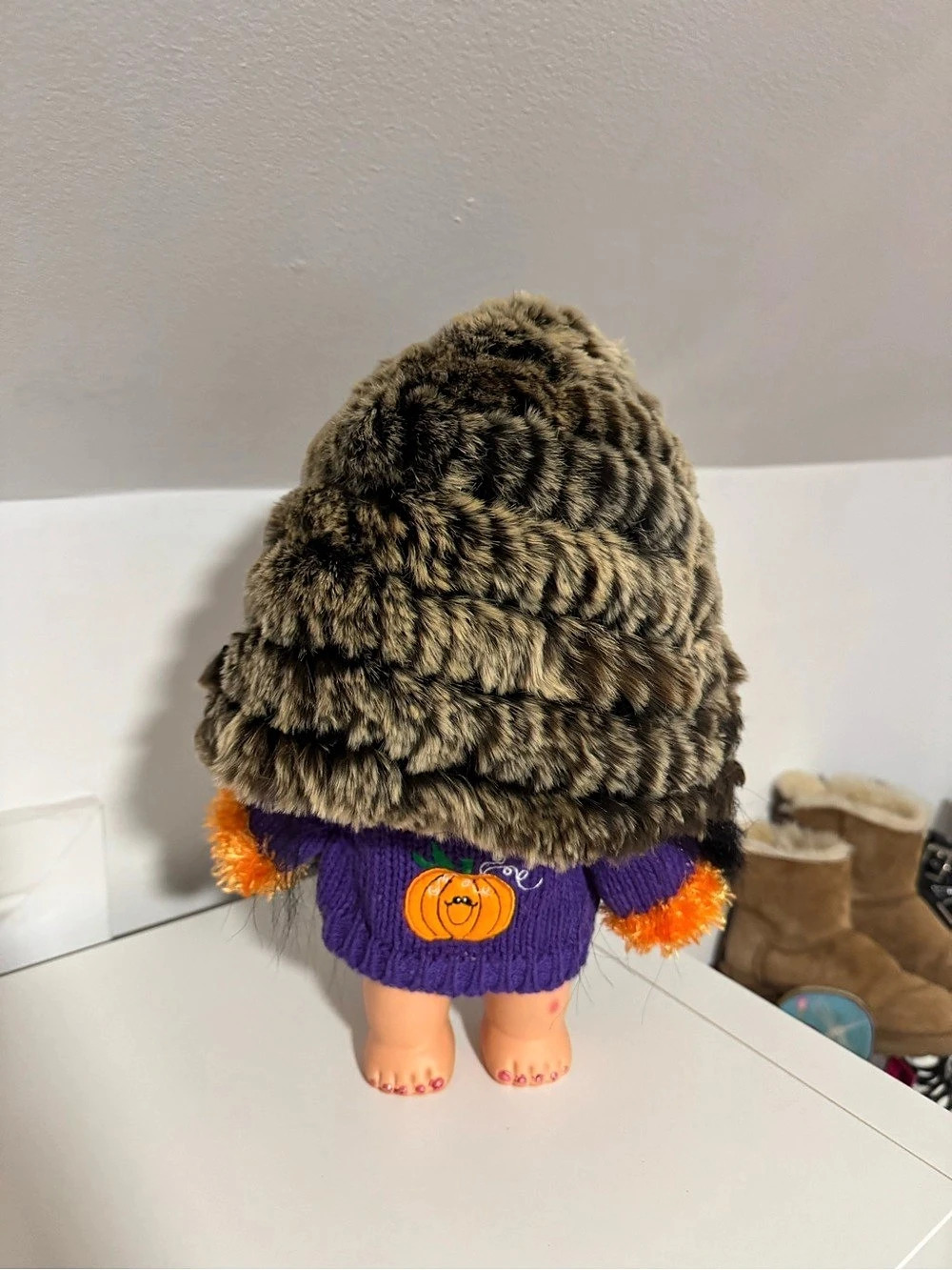 Brown fur hat